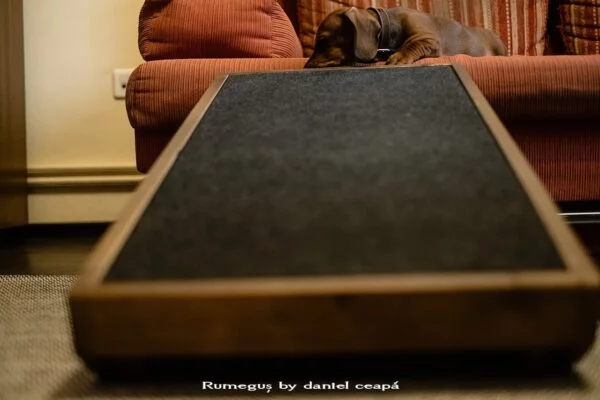 Rampă pat din lemn pentru câini