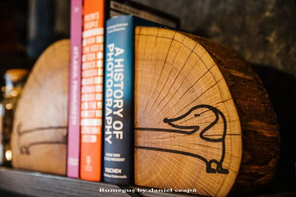 Bookends opritoare cărți lemn masiv stejar