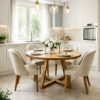 Masa dining rotunda lemn masiv stejar