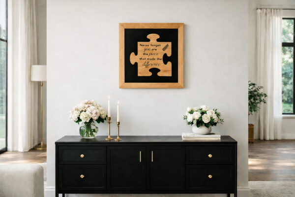 Tablou decorativ puzzle personalizat stejar masiv