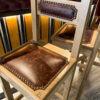 scaune bar lemn masiv stejar piele