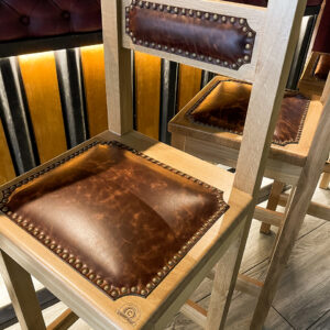 scaune bar lemn masiv stejar piele