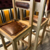 scaune bar lemn masiv stejar piele