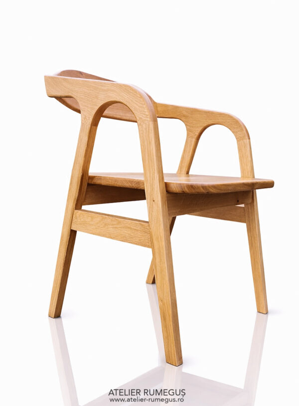 Scaun lemn masiv stejar spatar curbat