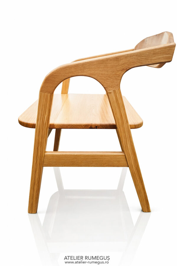 Scaun lemn masiv stejar spatar curbat